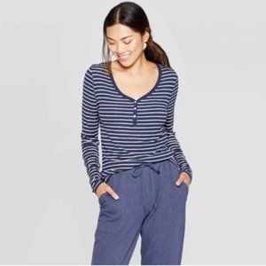 Target Stars Above Long Sleeve Striped Henley Tee